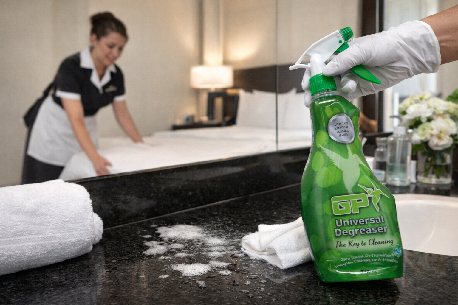 GP² Cleaner in Hotel Room
